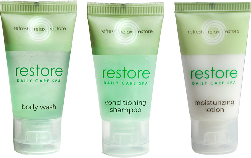 Restore Body Wash, Conditioning Shampoo, and Moisturizing Lotion Tubes