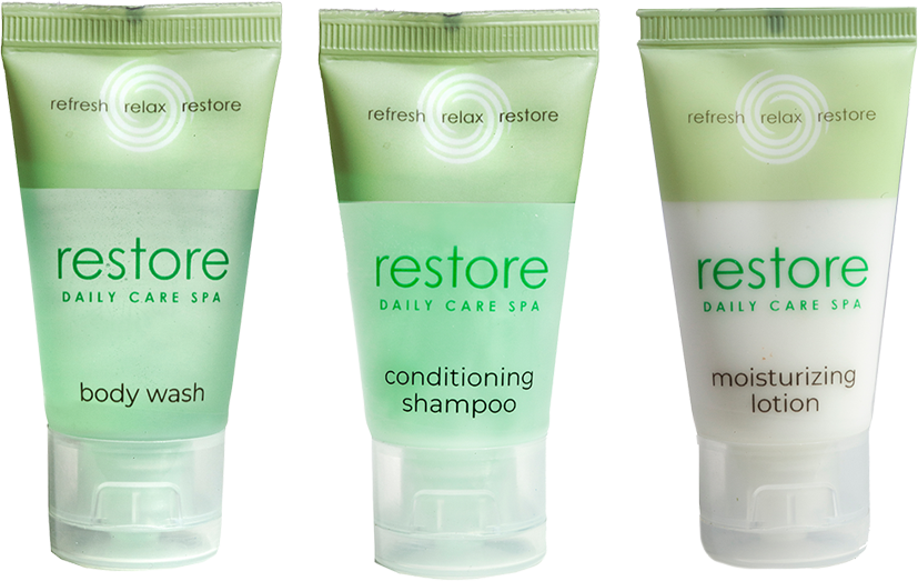 Restore Body Wash, Conditioning Shampoo, and Moisturizing Lotion Tubes